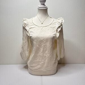 TRF Collection Zara Size Small Beautiful Cottage Core Romantic Cream Blouse